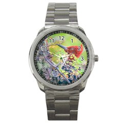 Woodpecker At Forest Pecking Tree, Patagonia, Argentina Sport Metal Watch by dflcprints