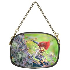 Woodpecker At Forest Pecking Tree, Patagonia, Argentina Chain Purses (one Side)  by dflcprints