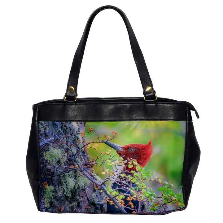 Woodpecker At Forest Pecking Tree, Patagonia, Argentina Office Handbags