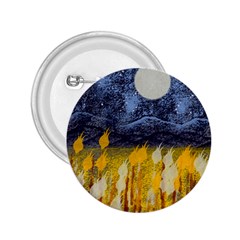 Blue And Gold Landscape With Moon 2 25  Buttons by digitaldivadesigns