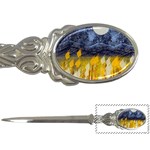 Blue and Gold Landscape with Moon Letter Openers Front