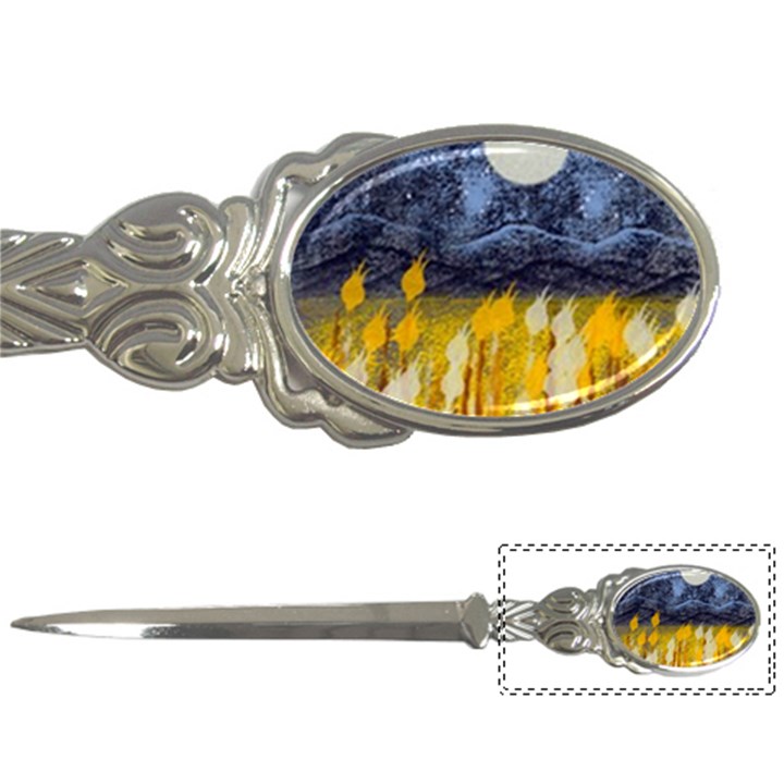 Blue and Gold Landscape with Moon Letter Openers