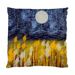 Blue And Gold Landscape With Moon Standard Cushion Case (one Side) by digitaldivadesigns