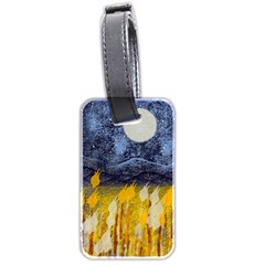 Blue And Gold Landscape With Moon Luggage Tags (two Sides) by digitaldivadesigns