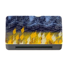 Blue And Gold Landscape With Moon Memory Card Reader With Cf