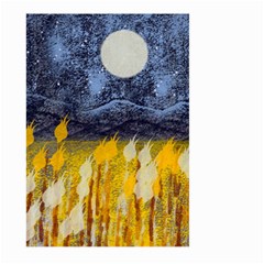 Blue And Gold Landscape With Moon Large Garden Flag (two Sides) by digitaldivadesigns