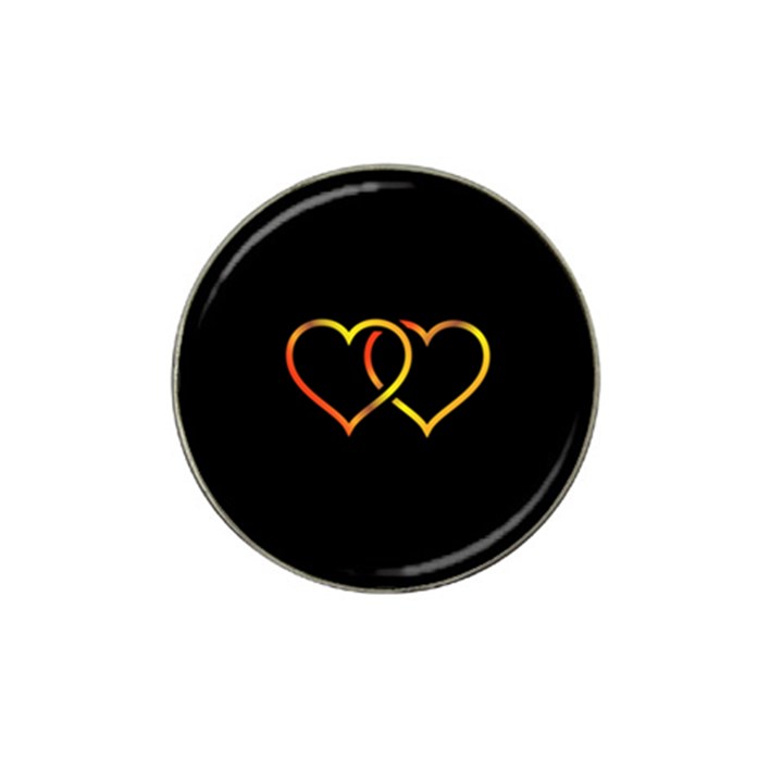 Heart Gold Black Background Love Hat Clip Ball Marker