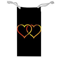 Heart Gold Black Background Love Jewelry Bag