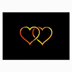 Heart Gold Black Background Love Large Glasses Cloth