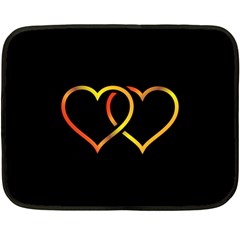 Heart Gold Black Background Love Double Sided Fleece Blanket (Mini) 