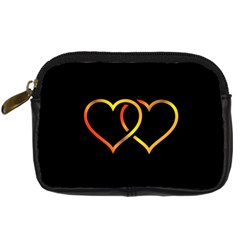 Heart Gold Black Background Love Digital Camera Cases