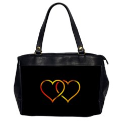 Heart Gold Black Background Love Office Handbags