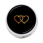 Heart Gold Black Background Love 4-Port USB Hub (Two Sides)  Front