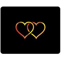 Heart Gold Black Background Love Fleece Blanket (Medium) 