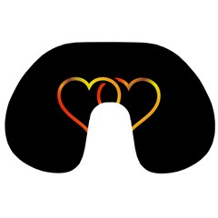 Heart Gold Black Background Love Travel Neck Pillows