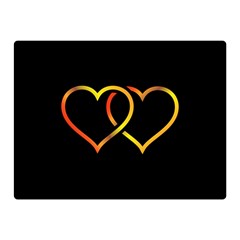 Heart Gold Black Background Love Double Sided Flano Blanket (Mini) 