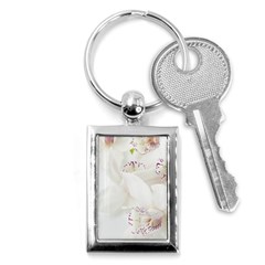 Orchids Flowers White Background Key Chains (rectangle)  by Nexatart