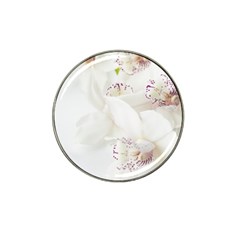 Orchids Flowers White Background Hat Clip Ball Marker by Nexatart