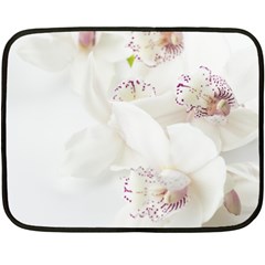 Orchids Flowers White Background Fleece Blanket (mini) by Nexatart