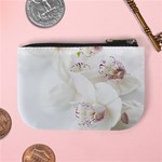 Orchids Flowers White Background Mini Coin Purses Back