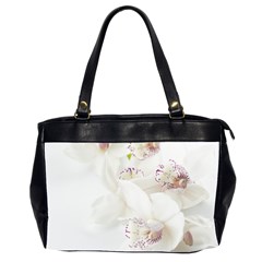 Orchids Flowers White Background Office Handbags (2 Sides)  by Nexatart