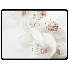 Orchids Flowers White Background Fleece Blanket (large)  by Nexatart