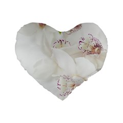 Orchids Flowers White Background Standard 16  Premium Heart Shape Cushions by Nexatart