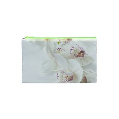 Orchids Flowers White Background Cosmetic Bag (xs) by Nexatart