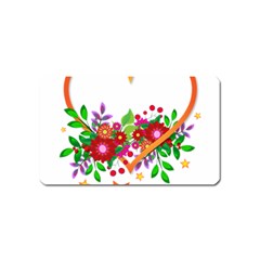 Heart Flowers Sign Magnet (name Card) by Nexatart