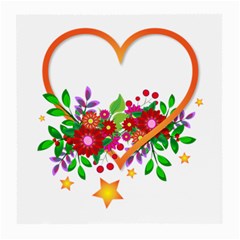 Heart Flowers Sign Medium Glasses Cloth (2-side) by Nexatart