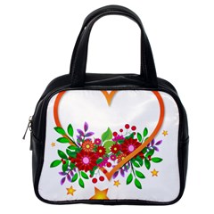 Heart Flowers Sign Classic Handbags (one Side) by Nexatart