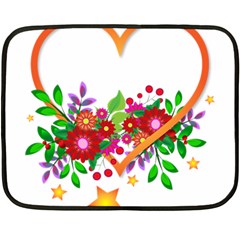 Heart Flowers Sign Double Sided Fleece Blanket (mini)  by Nexatart