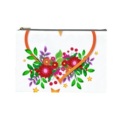 Heart Flowers Sign Cosmetic Bag (large)  by Nexatart