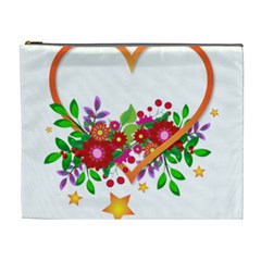 Heart Flowers Sign Cosmetic Bag (xl) by Nexatart