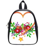 Heart Flowers Sign School Bags (Small)  Front