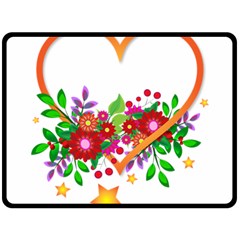 Heart Flowers Sign Fleece Blanket (large)  by Nexatart