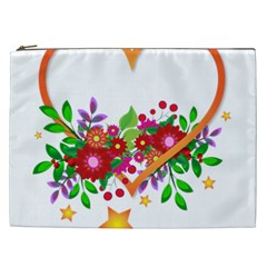 Heart Flowers Sign Cosmetic Bag (xxl)  by Nexatart