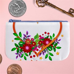 Heart Flowers Sign Large Coin Purse