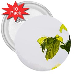 Leaves Nature 3  Buttons (10 Pack)  by Nexatart