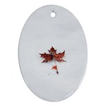 Winter Maple Minimalist Simple Ornament (Oval) Front