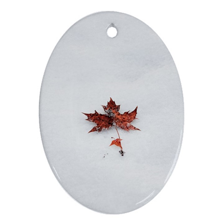 Winter Maple Minimalist Simple Ornament (Oval)