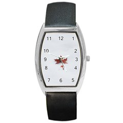 Winter Maple Minimalist Simple Barrel Style Metal Watch by Nexatart