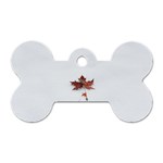 Winter Maple Minimalist Simple Dog Tag Bone (Two Sides) Front