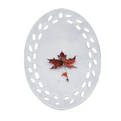 Winter Maple Minimalist Simple Oval Filigree Ornament (two Sides) by Nexatart