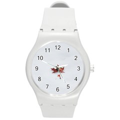 Winter Maple Minimalist Simple Round Plastic Sport Watch (m) by Nexatart