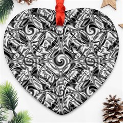 Gray Scale Pattern Tile Design Ornament (heart) by Nexatart