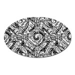 Gray Scale Pattern Tile Design Oval Magnet Front