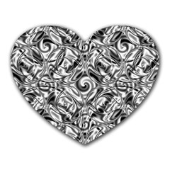 Gray Scale Pattern Tile Design Heart Mousepads by Nexatart