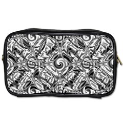 Gray Scale Pattern Tile Design Toiletries Bags by Nexatart