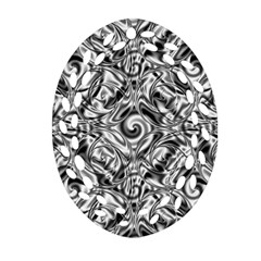 Gray Scale Pattern Tile Design Oval Filigree Ornament (two Sides) by Nexatart